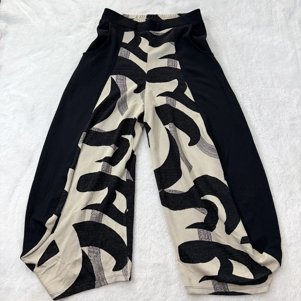 Kozan By Wild Curves Napa Valley Jade Pants Womens Large Wide Leg Lantern NWT - Picture 1 of 10